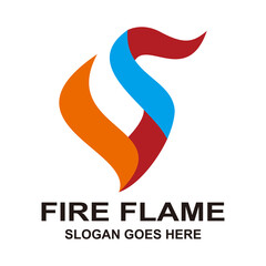 Obraz premium Abstract V Fire Flame Logo Sign Symbol Icon
