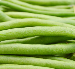 Green beans isolated on background