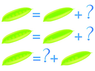  Educational games for children, on the composition of the seven, example with peas.