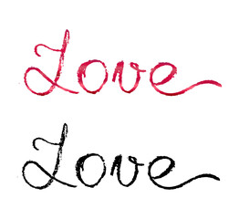 Vector handwritten word - love