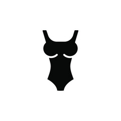 women swimsuit vector icon. women swimwear sign. swimsuit symbol. female swimwear simple logo black on white. 