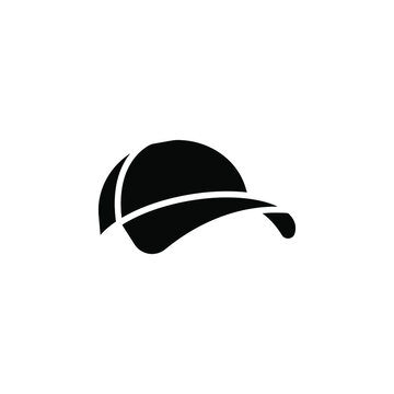 baseball cap vector icon. Cap sign. Hat symbol. baseball cap simple logo black on white. 