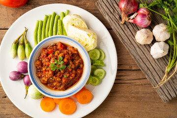 Nam Prik Ong (Northern thai meat and tomato spicy dip)