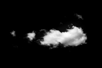 Small white cloud with black background