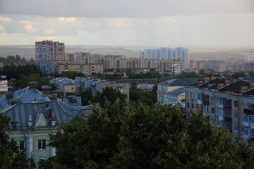 top view of city districts