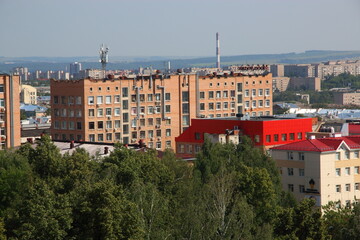 top view of city districts