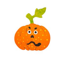 Halloween pumpkin decor isolated on white background.