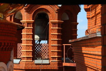red brick church bell tower