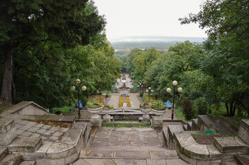 Fototapeta premium Zheleznovodsk. Autumn. Cascade Stairs. Russia, Stavropol Krai, North Caucasus