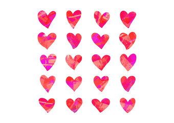 手描き水彩ハートモチーフのイラスト,ベクター画像