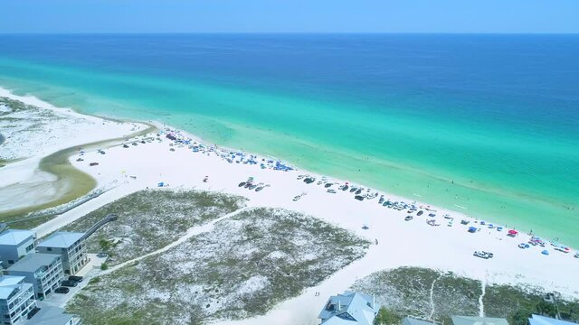Descending Aerial View of Famous Grayton Beach, Florida