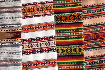 The majority of patterns and colors of traditional hutsul rugs on the fair