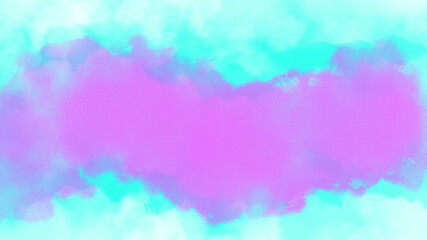Watercolor paint abstract pink smoke on blue background