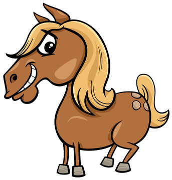 cartoon horse or pony farm animal character