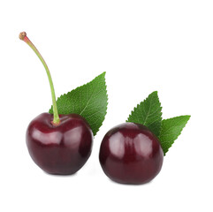 Cherries isolated on white background