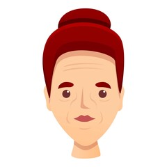 Woman treatment wrinkles icon. Cartoon of woman treatment wrinkles vector icon for web design isolated on white background