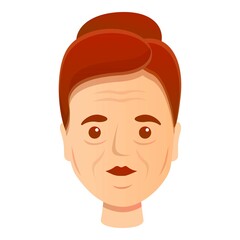 Woman adult wrinkles icon. Cartoon of woman adult wrinkles vector icon for web design isolated on white background