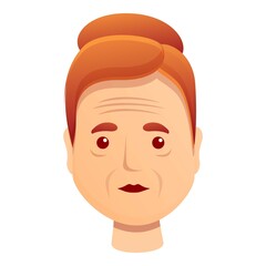 Woman facial wrinkles icon. Cartoon of woman facial wrinkles vector icon for web design isolated on white background