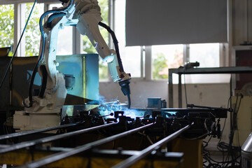 robot arm in factory