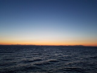 sunset over Irish sea off Cumbria 