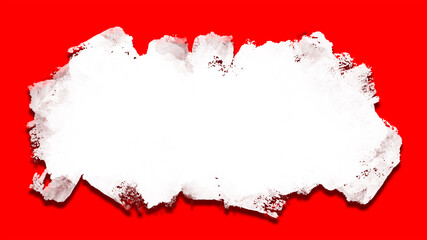 Frame for text, texture of white spot of paint on a red background 3d illustration