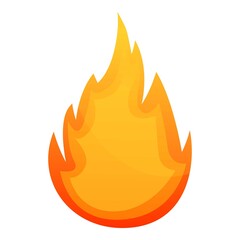 Danger fire flame icon. Cartoon of danger fire flame vector icon for web design isolated on white background