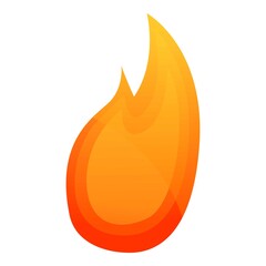 Shiny fire flame icon. Cartoon of shiny fire flame vector icon for web design isolated on white background