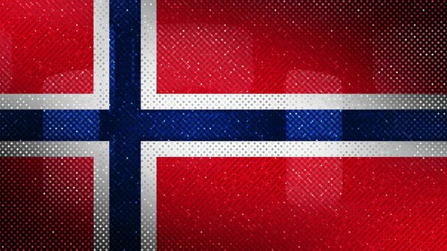 The flag of Norway. A shimmering pixel pattern