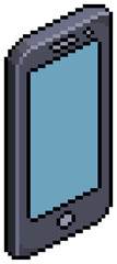 Pixel art mobile smartphone isometric. 8-bit game item on white background