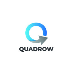 Fototapeta premium Letter Q logotype design with arrow