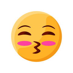 Fototapeta premium Kiss Eyes Closed Face Emoji Illustration Creative Design Vector