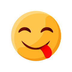 Savouring Delicious Food Eyes Closed with Tounge Out Face Emoji Illustration Creative Design Vector