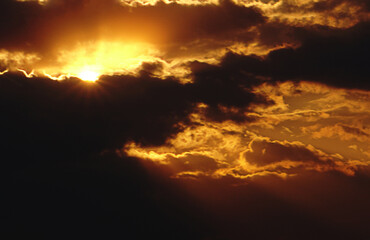 evening sunset in the sky