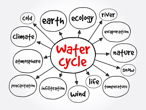 Water cycle mind map, concept for presentations and reports