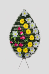 Colorful Flower wreath for the grave