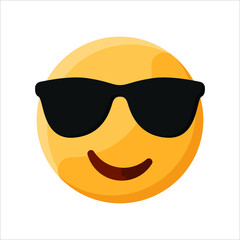 Sunglasses Face Emoji Illustration Creative Design Vector