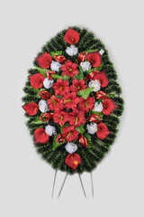 Colorful Flower wreath for the grave