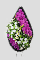 Colorful Flower wreath for the grave