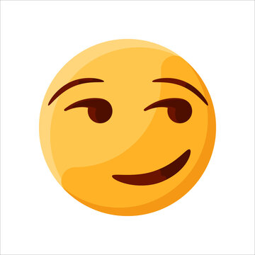 Smirking Whimsical Face Emoji Illustration Creative Design Vector