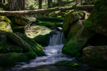 Fototapeta premium Cascades on Filipohutsky stream - Czechia