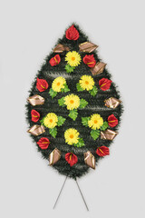 Colorful Flower wreath for the grave