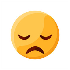 Disappointed Sad Emoji Illustration Creative Design Vector