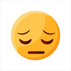 Obraz premium Pensive Face Emoji Illustration Creative Design Vector
