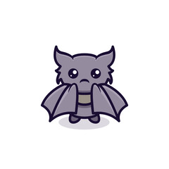 cute little baby bat mascot design illustration