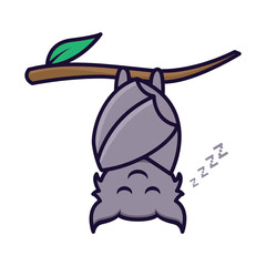 cute little baby bat mascot design illustration