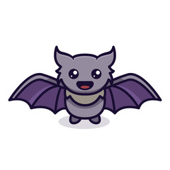 cute little baby bat mascot design illustration