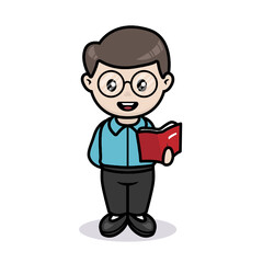 Cute male teacher, happy teacher day mascot design illustration