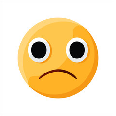 Slightly Frown Face Emoji Illustration Creative Design Vector