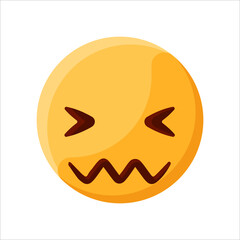 Confounded Face Emoji Illustration Creative Design Vector