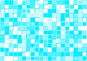 Mosaic from vector squares with trendy blue  and white colors and different sized borders in shades of blue for web, cover, wrapping paper, art, etc. backgrounds